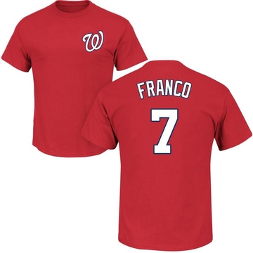 Men's Washington Nationals Maikel Franco ＃7 Roster Name & Number T-Shirt - Red