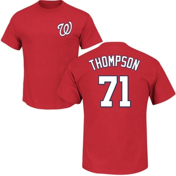 Men's Washington Nationals Mason Thompson ＃71 Roster Name & Number T-Shirt - Red