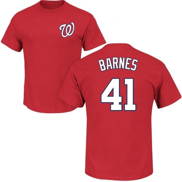 Men's Washington Nationals Matt Barnes ＃41 Roster Name & Number T-Shirt - Red