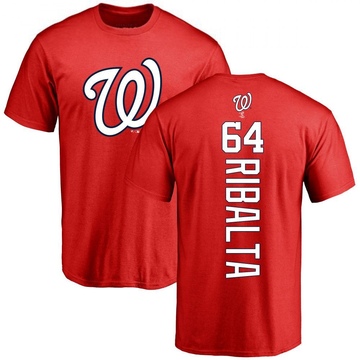 Men's Washington Nationals Orlando Ribalta ＃64 Backer T-Shirt - Red