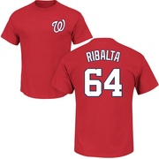 Men's Washington Nationals Orlando Ribalta ＃64 Roster Name & Number T-Shirt - Red