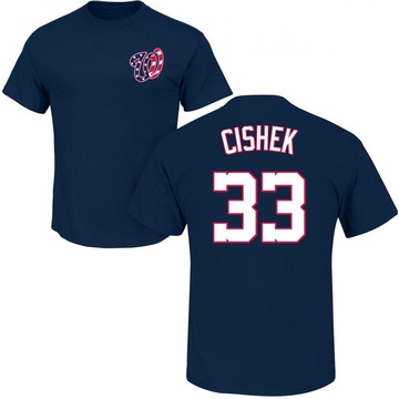 Men's Washington Nationals Steve Cishek ＃33 Roster Name & Number T-Shirt - Navy