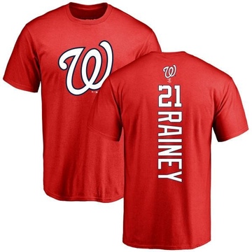 Men's Washington Nationals Tanner Rainey ＃21 Backer T-Shirt - Red