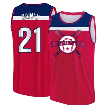 Men's Washington Nationals Tanner Rainey ＃21 Legend Baseball Tank Top - Red/Navy