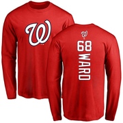 Men's Washington Nationals Thaddeus Ward ＃68 Backer Long Sleeve T-Shirt - Red