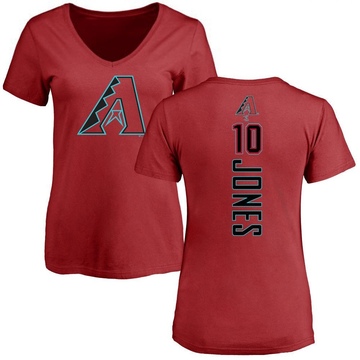 Women's Arizona Diamondbacks Adam Jones ＃10 Backer Slim Fit T-Shirt - Red