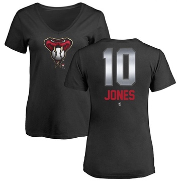 Women's Arizona Diamondbacks Adam Jones ＃10 Midnight Mascot V-Neck T-Shirt - Black