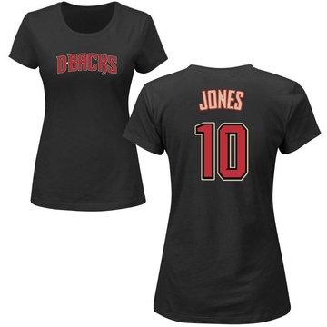 Women's Arizona Diamondbacks Adam Jones ＃10 Roster Name & Number T-Shirt - Black