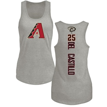 Women's Arizona Diamondbacks Adrian Del Castillo ＃25 Backer Tank Top Ash