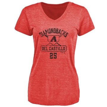 Women's Arizona Diamondbacks Adrian Del Castillo ＃25 Base Runner T-Shirt - Red