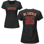 Women's Arizona Diamondbacks Adrian Del Castillo ＃25 Roster Name & Number T-Shirt - Black