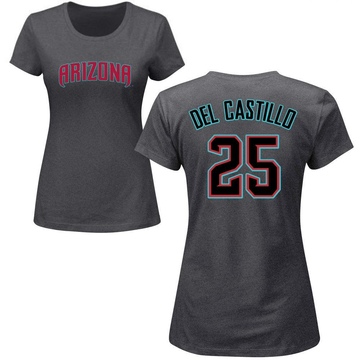 Women's Arizona Diamondbacks Adrian Del Castillo ＃25 Roster Name & Number T-Shirt - Charcoal