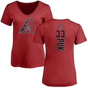 Women's Arizona Diamondbacks A.J. Puk ＃33 Backer Slim Fit T-Shirt - Red