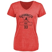 Women's Arizona Diamondbacks A.J. Puk ＃33 Base Runner T-Shirt - Red