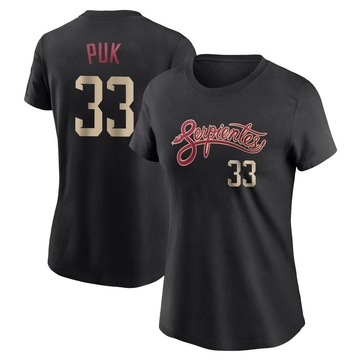 Women's Arizona Diamondbacks A.J. Puk ＃33 City Connect Name & Number T-Shirt - Black