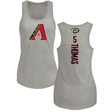 Women's Arizona Diamondbacks Alek Thomas ＃5 Backer Tank Top Ash