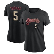 Women's Arizona Diamondbacks Alek Thomas ＃5 City Connect Name & Number T-Shirt - Black