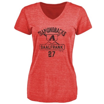 Women's Arizona Diamondbacks Andrew Saalfrank ＃27 Base Runner T-Shirt - Red