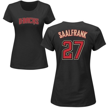 Women's Arizona Diamondbacks Andrew Saalfrank ＃27 Roster Name & Number T-Shirt - Black