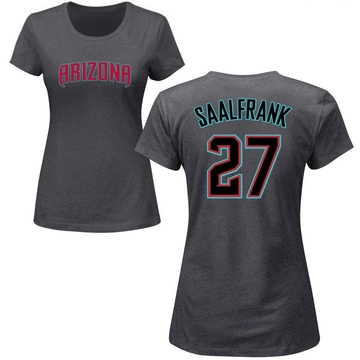 Women's Arizona Diamondbacks Andrew Saalfrank ＃27 Roster Name & Number T-Shirt - Charcoal