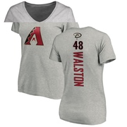 Women's Arizona Diamondbacks Blake Walston ＃48 Backer Slim Fit T-Shirt Ash