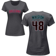 Women's Arizona Diamondbacks Blake Walston ＃48 Roster Name & Number T-Shirt - Charcoal