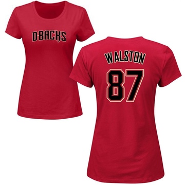 Women's Arizona Diamondbacks Blake Walston ＃87 Roster Name & Number T-Shirt Crimson