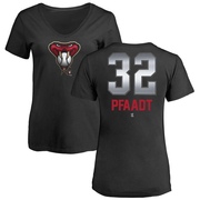 Women's Arizona Diamondbacks Brandon Pfaadt ＃32 Midnight Mascot V-Neck T-Shirt - Black