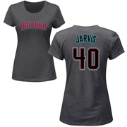 Women's Arizona Diamondbacks Bryce Jarvis ＃40 Roster Name & Number T-Shirt - Charcoal