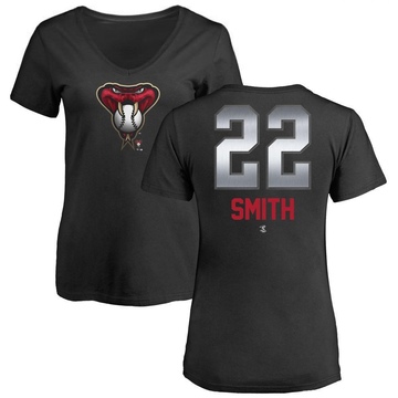 Women's Arizona Diamondbacks Caleb Smith ＃22 Midnight Mascot V-Neck T-Shirt - Black