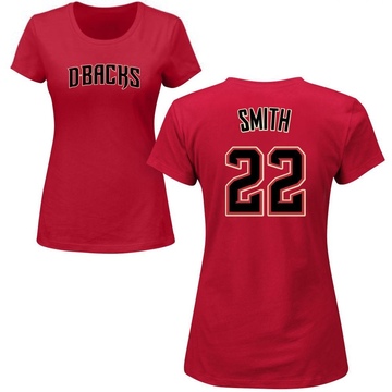 Women's Arizona Diamondbacks Caleb Smith ＃22 Roster Name & Number T-Shirt Crimson