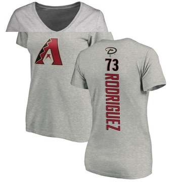 Women's Arizona Diamondbacks Chris Rodriguez ＃73 Backer Slim Fit T-Shirt Ash