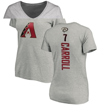 Women's Arizona Diamondbacks Corbin Carroll ＃7 Backer Slim Fit T-Shirt Ash