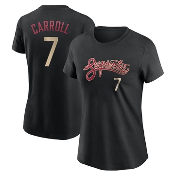 Women's Arizona Diamondbacks Corbin Carroll ＃7 City Connect Name & Number T-Shirt - Black