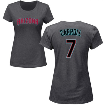 Women's Arizona Diamondbacks Corbin Carroll ＃7 Roster Name & Number T-Shirt - Charcoal