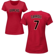 Women's Arizona Diamondbacks Corbin Carroll ＃7 Roster Name & Number T-Shirt Crimson