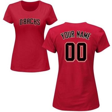 Women's Arizona Diamondbacks Custom ＃00 Roster Name & Number T-Shirt Crimson