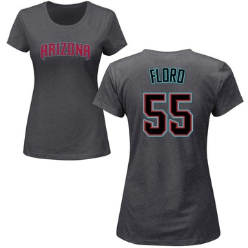 Women's Arizona Diamondbacks Dylan Floro ＃55 Roster Name & Number T-Shirt - Charcoal