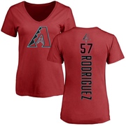 Women's Arizona Diamondbacks Eduardo Rodriguez ＃57 Backer Slim Fit T-Shirt - Red