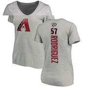 Women's Arizona Diamondbacks Eduardo Rodriguez ＃57 Backer Slim Fit T-Shirt Ash