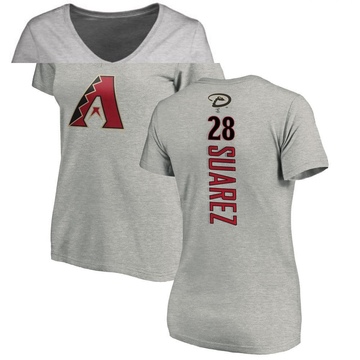 Women's Arizona Diamondbacks Eugenio Suarez ＃28 Backer Slim Fit T-Shirt Ash