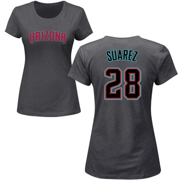 Women's Arizona Diamondbacks Eugenio Suarez ＃28 Roster Name & Number T-Shirt - Charcoal