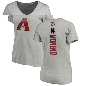 Women's Arizona Diamondbacks Gabriel Moreno ＃14 Backer Slim Fit T-Shirt Ash