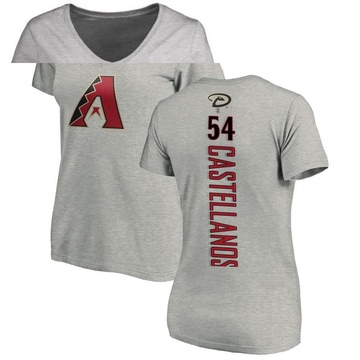 Women's Arizona Diamondbacks Humberto Castellanos ＃54 Backer Slim Fit T-Shirt Ash