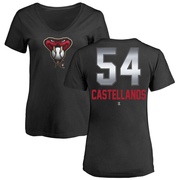 Women's Arizona Diamondbacks Humberto Castellanos ＃54 Midnight Mascot V-Neck T-Shirt - Black