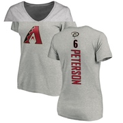 Women's Arizona Diamondbacks Jace Peterson ＃6 Backer Slim Fit T-Shirt Ash