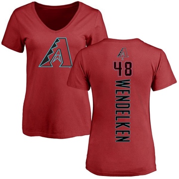 Women's Arizona Diamondbacks J.B. Wendelken ＃48 Backer Slim Fit T-Shirt - Red