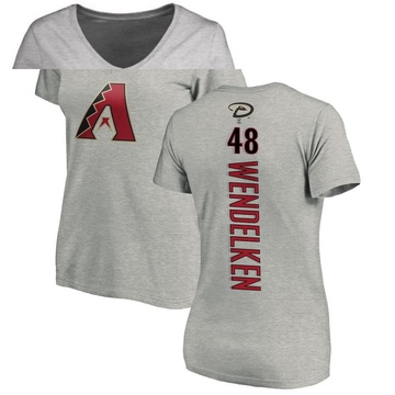 Women's Arizona Diamondbacks J.B. Wendelken ＃48 Backer Slim Fit T-Shirt Ash