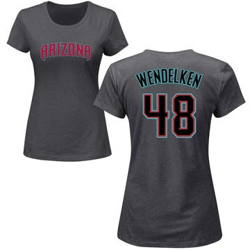 Women's Arizona Diamondbacks J.B. Wendelken ＃48 Roster Name & Number T-Shirt - Charcoal