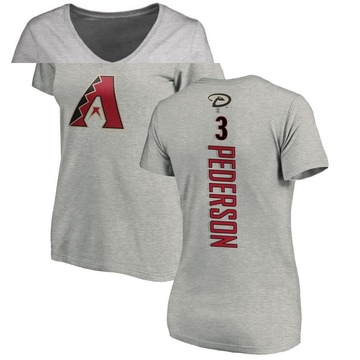 Women's Arizona Diamondbacks Joc Pederson ＃3 Backer Slim Fit T-Shirt Ash